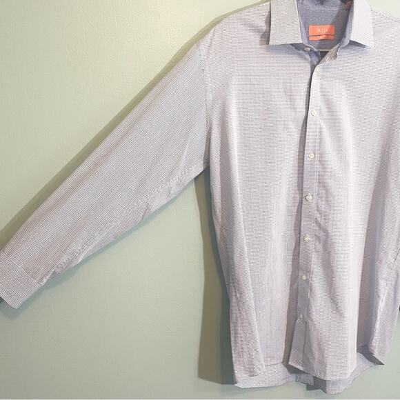 Tallia Mens Cotton Plaid Collared Slim Fit Button Down Shirt Size 16.5-32/33 - Picture 11 of 13